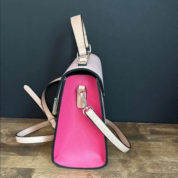 Dune London Pink and Cream Women's Purse with Crossbody Strap - Picture 5 of 9